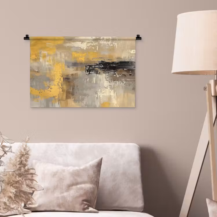 Wandkleed - Abstract - Geel - Modern - Beige — 2
