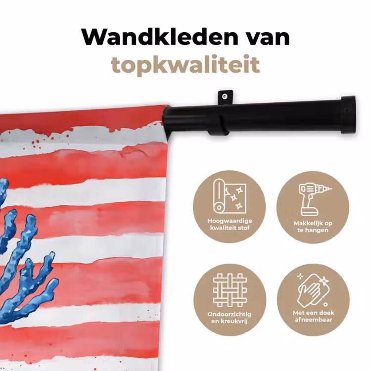 Wandkleed - Koraal - Verfstructuur - Rood - Blauw — 3