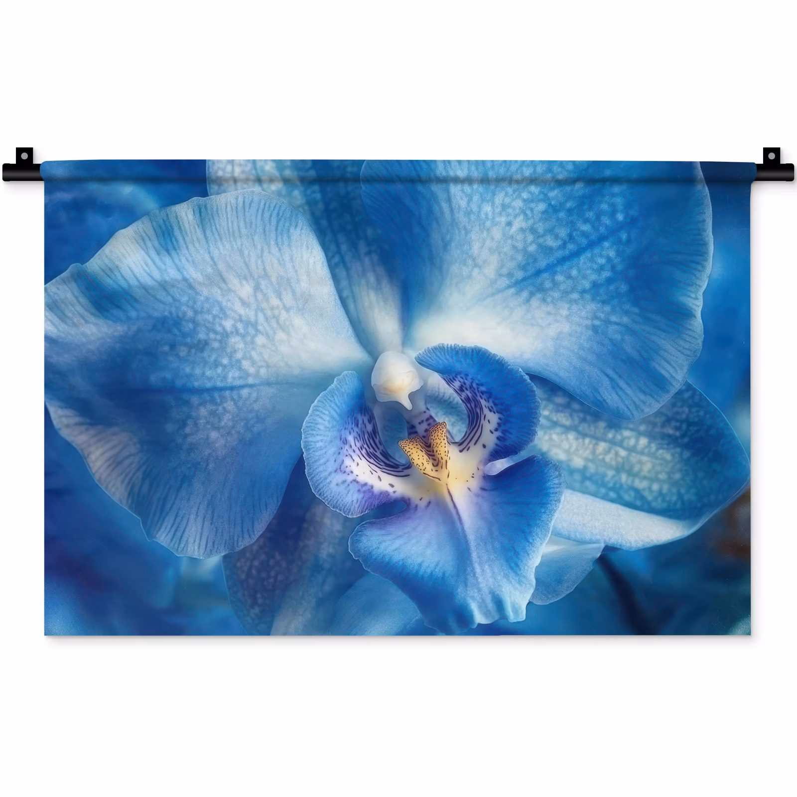Wandkleed - Blauw - Orchidee - Elegeant — 1