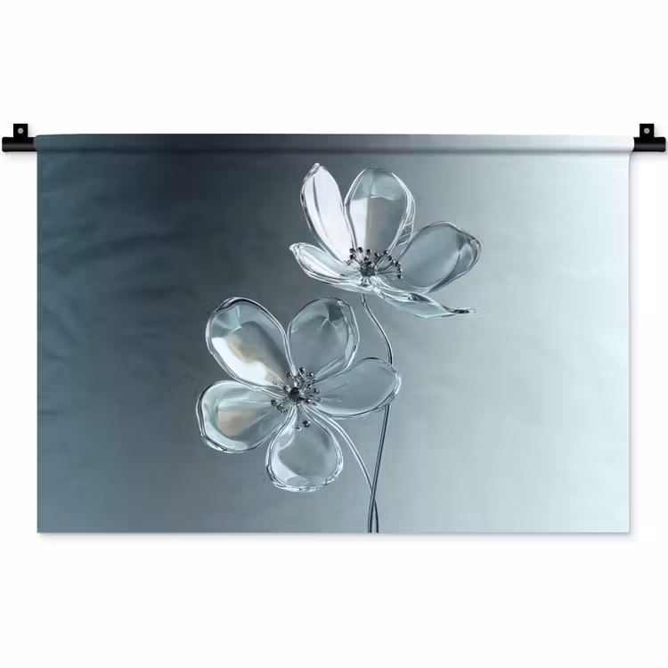Wandkleed - Kristal - Bloemen - Grijs — 1