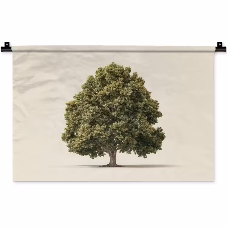 Wandkleed - Eikenboom - Groen - Lichte achtergrond — 1