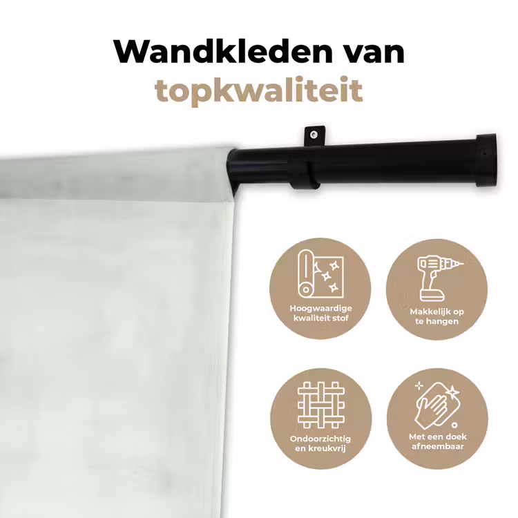 Wandkleed - Focus - Beige - Roze - Smiley — 3