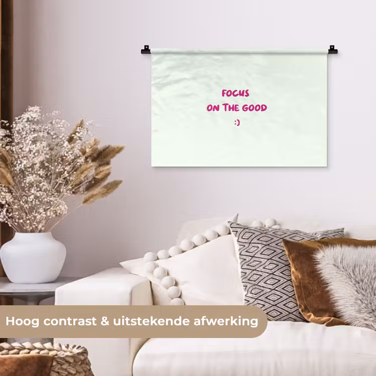 Wandkleed - Focus - Beige - Roze - Smiley — 4