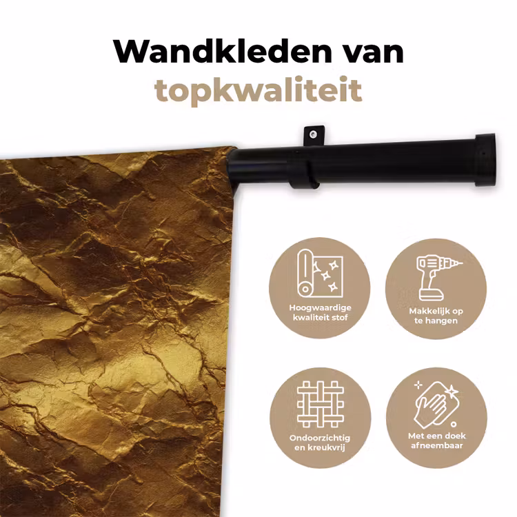 Wandkleed - Bladgoud - Textuur - Goud — 3