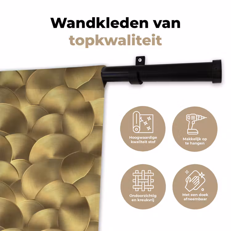 Wandkleed - Modern - Cirkel - Goud — 3