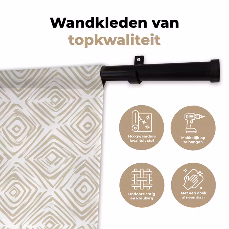 Wandkleed - Abstract - Ruit - Beige — 3