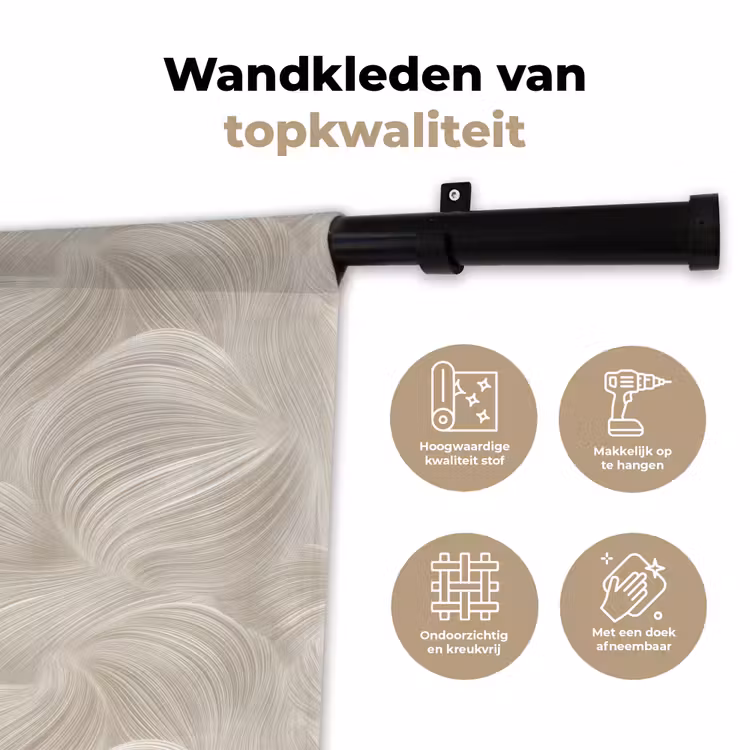 Wandkleed - Lijnen - Waaier - Beige — 3