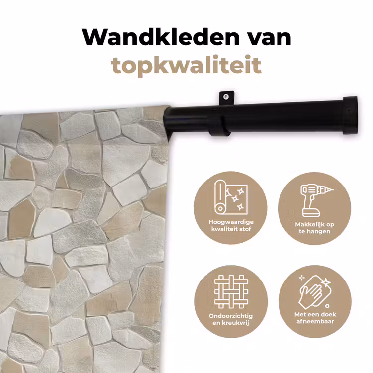 Wandkleed - Mozaïek - Stenen - Beige — 3