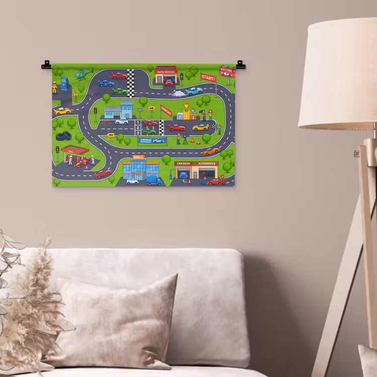 Wandkleed - Circuit - Auto - Cartoon — 2