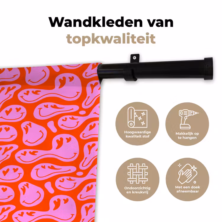 Wandkleed - Valentijn - Smiley - Rood - Roze — 3