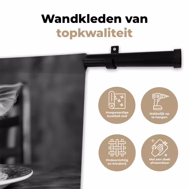 Wandkleed - Varken - Schattig - Spaghetti - Zwart wit - Dier — 3