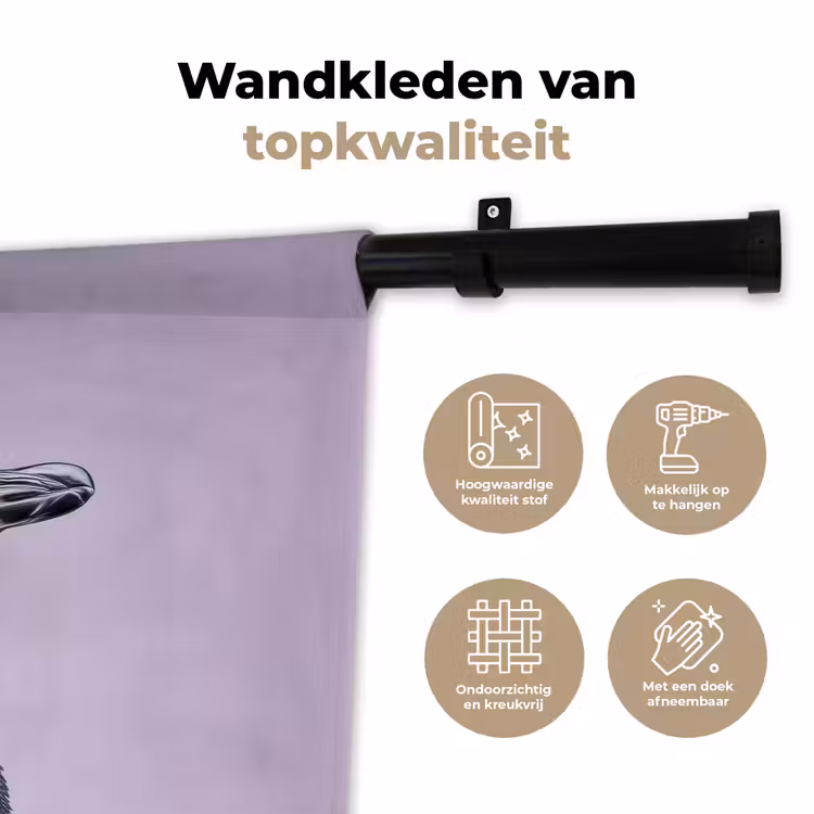 Wandkleed - Pinguïn - Koksmuts - Lief - Paars — 3