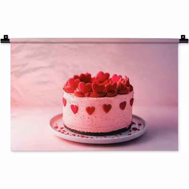Wandkleed - Taart - Hart - Roze — 1