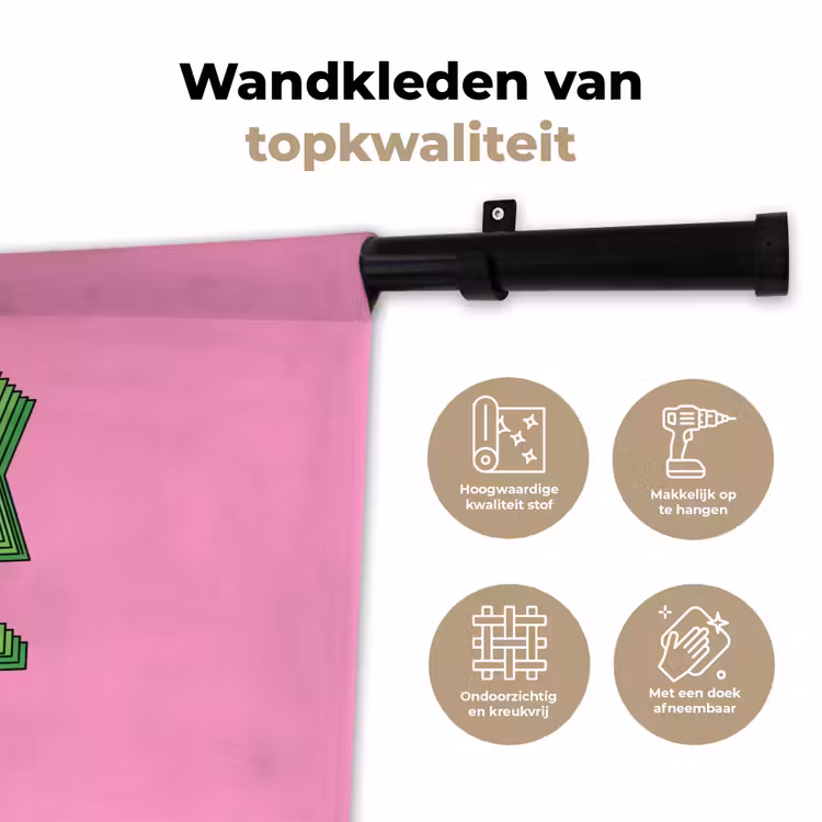 Wandkleed - Tekst - Bold - Roze — 3