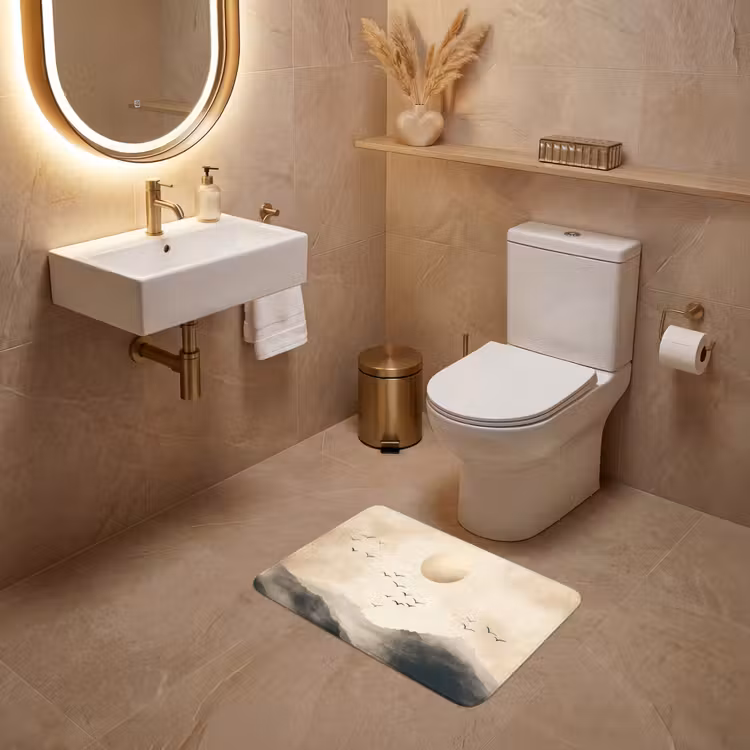 WC Mat - Landschap - Japandi - vogel — 4