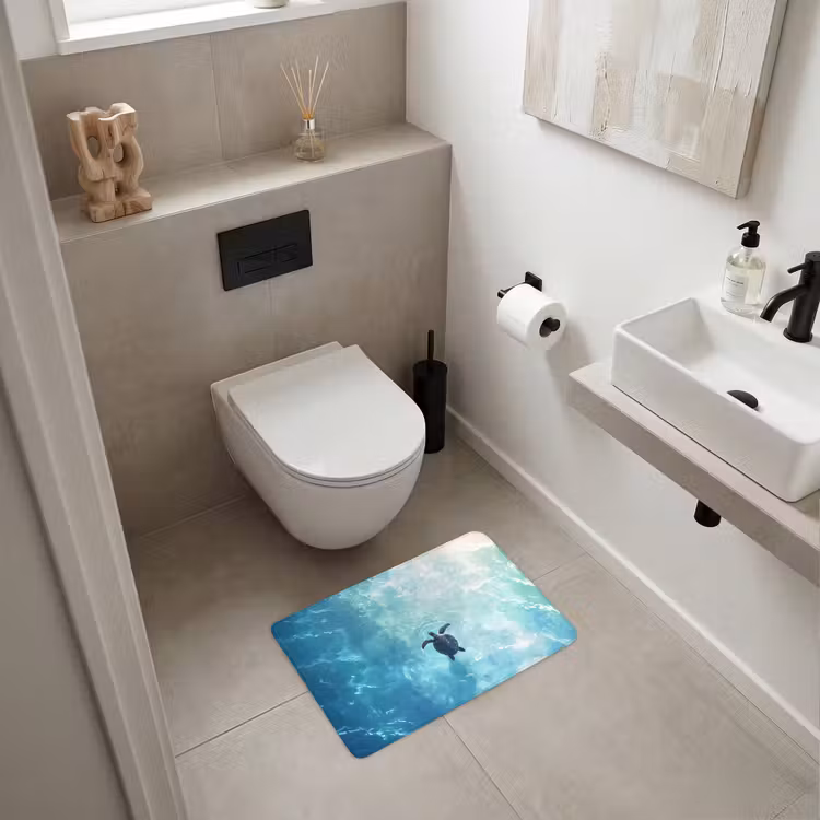 WC Mat - Schildpad - Zee - Blauw - Schittering — 6