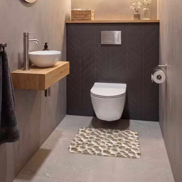 WC Mat - Schelpen - Waaiervorm - Wit — 2