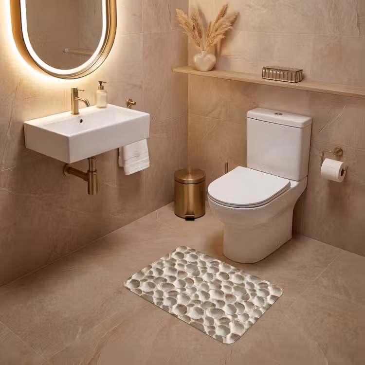 WC Mat - Schelpen - Waaiervorm - Wit — 4