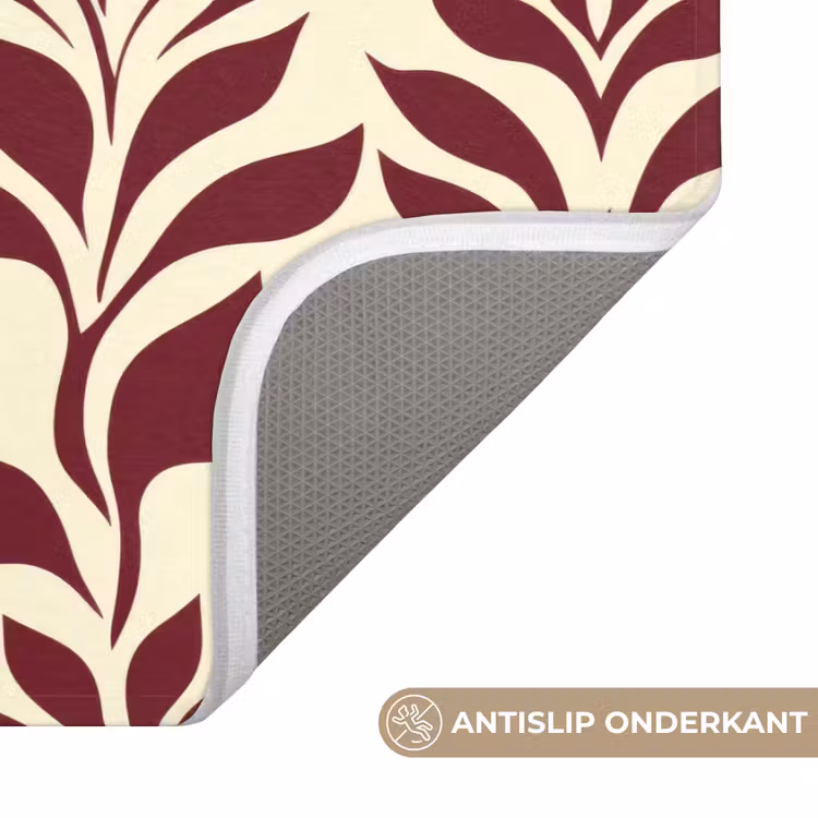 WC Mat - Abstract - Bladeren - Burgundy — 3
