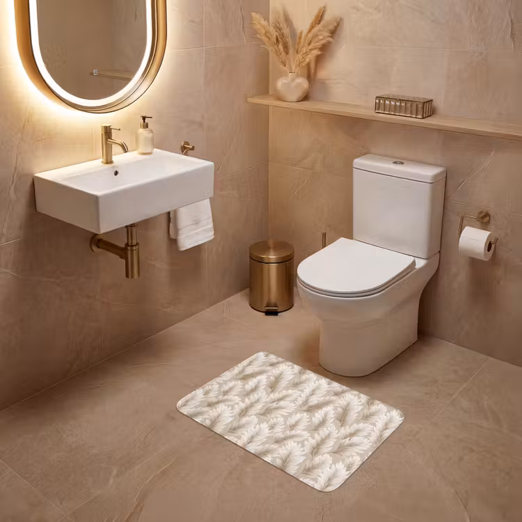 WC Mat - Botanisch - Patroon - Beige — 4