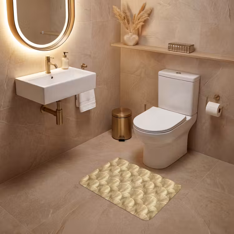 WC Mat - Patroon - Waaier -  Goud — 4