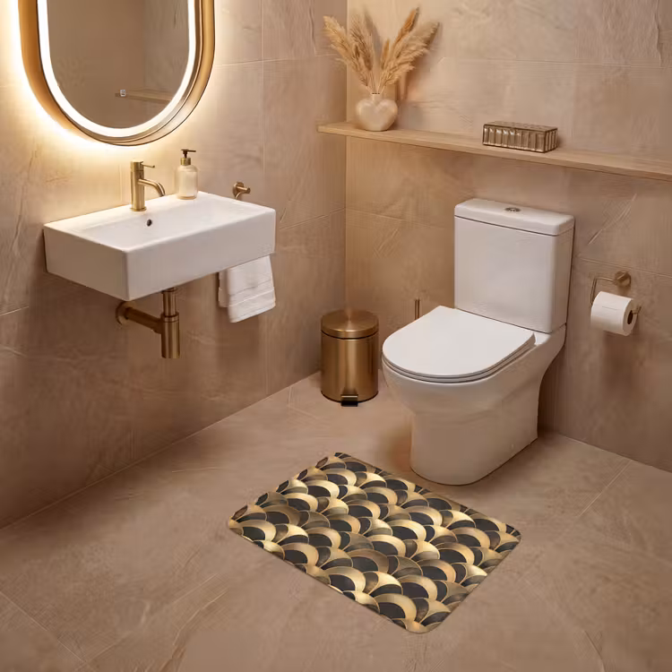WC Mat - Schubben - Structuur - Goud — 4