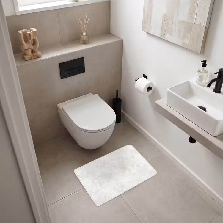 WC Mat - Beige - Marmer - Aders — 6