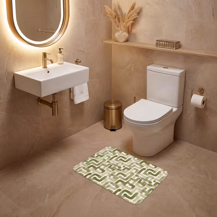 WC Mat - Modern - Grafisch - Groen — 4