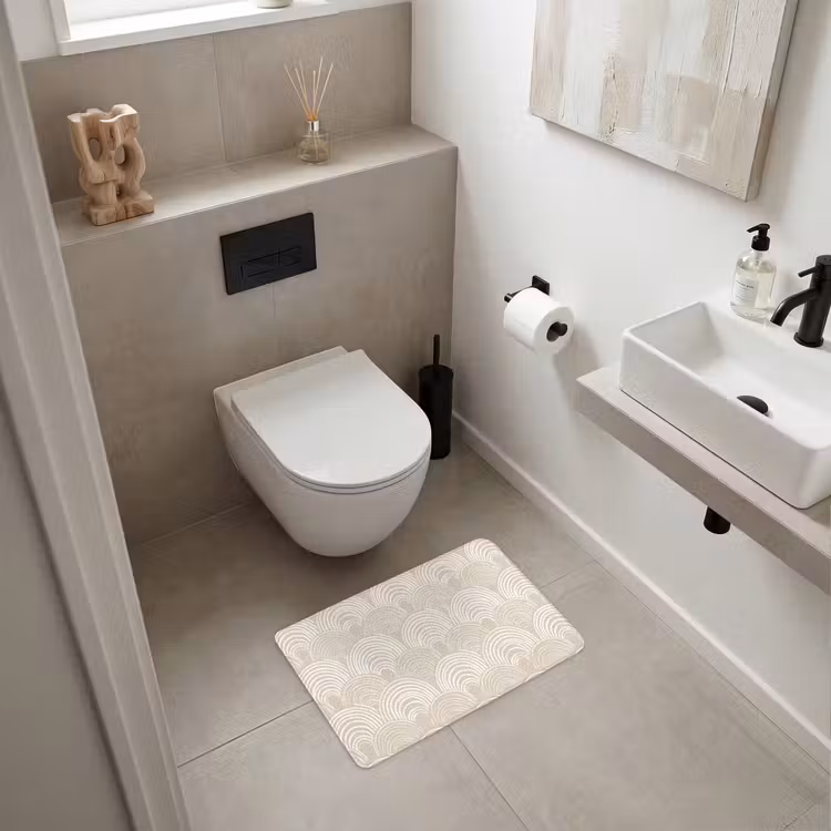 WC Mat - Golven - Structuur - Beige — 6