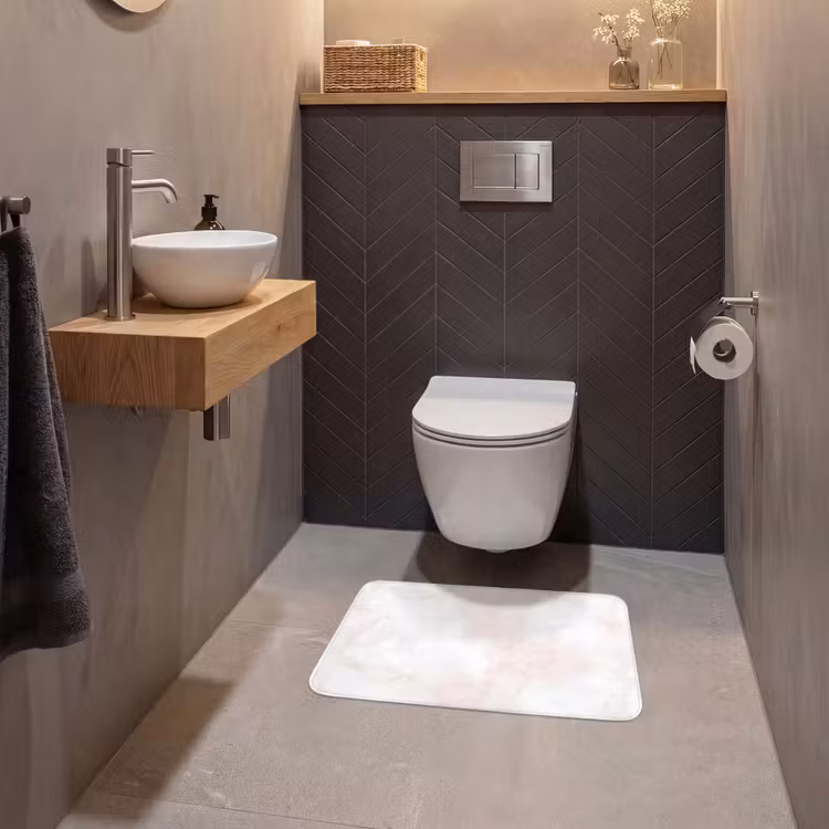 WC Mat - Wolkenstructuur - Roze - Marmer — 2