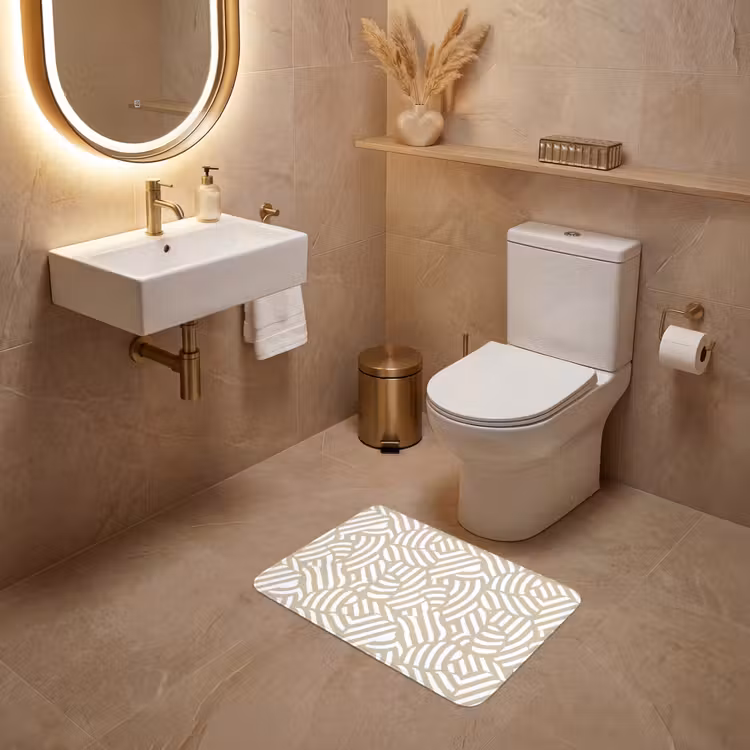WC Mat - Abstract - Modern - Beige — 4