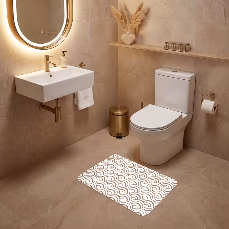 WC Mat - Klassiek - Motief - Terracotta — 4