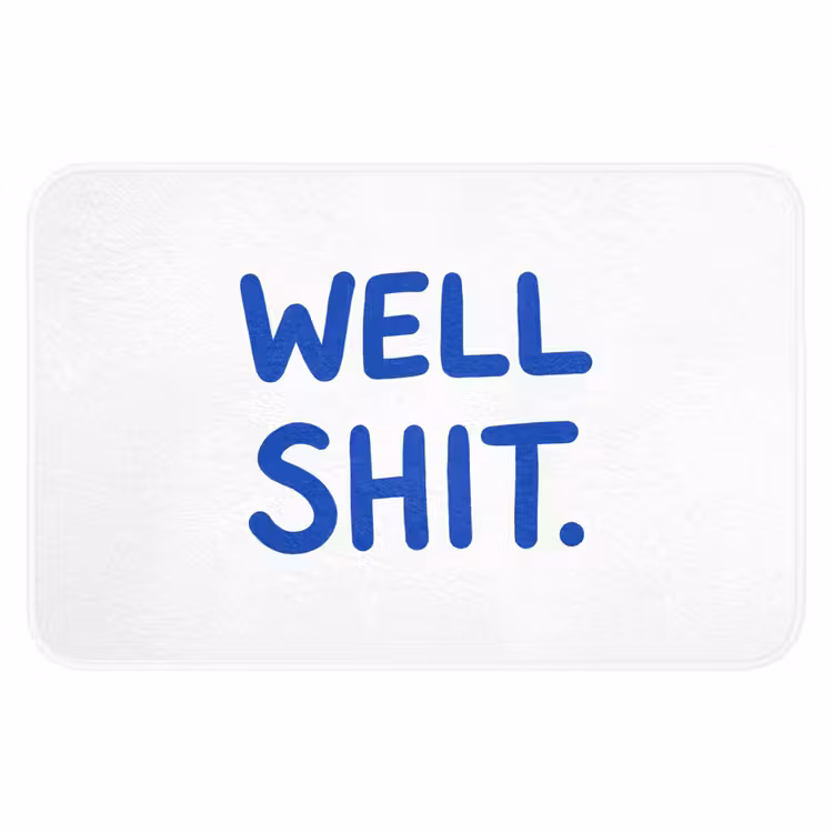 WC Mat - Blauw - Quote - Wit — 1