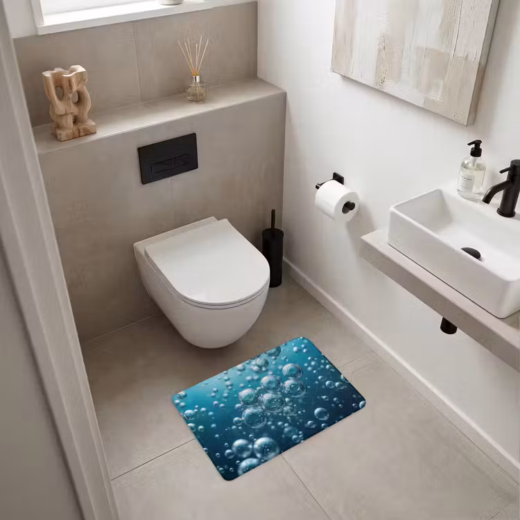 WC Mat - Luchtbellen - Dynamisch - Blauw — 6