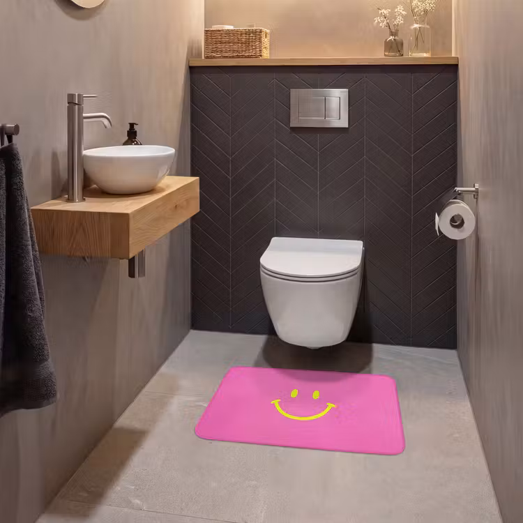 WC Mat - Smiley - Vrolijk - Roze — 2