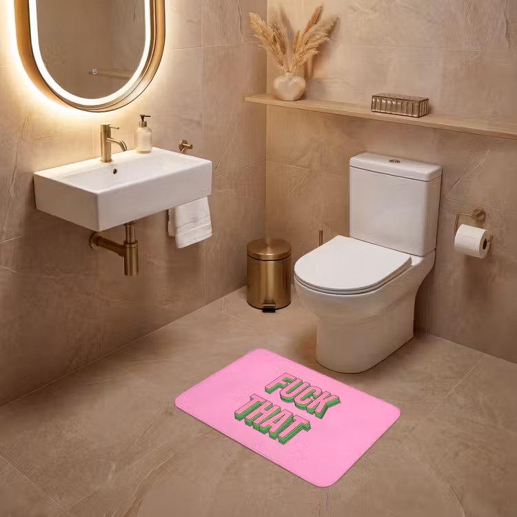WC Mat - Tekst - Bold - Roze — 4