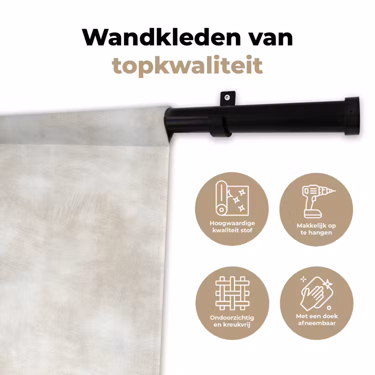 Wandkleed - Subtiel - Structuur - Beige — 3