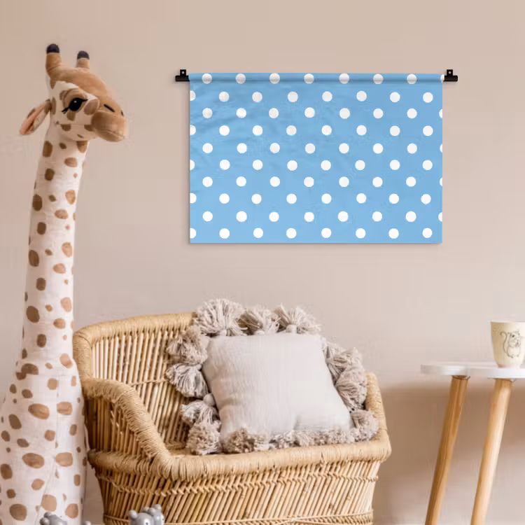 Wandkleed - Polka - Dots - Blauw — 5