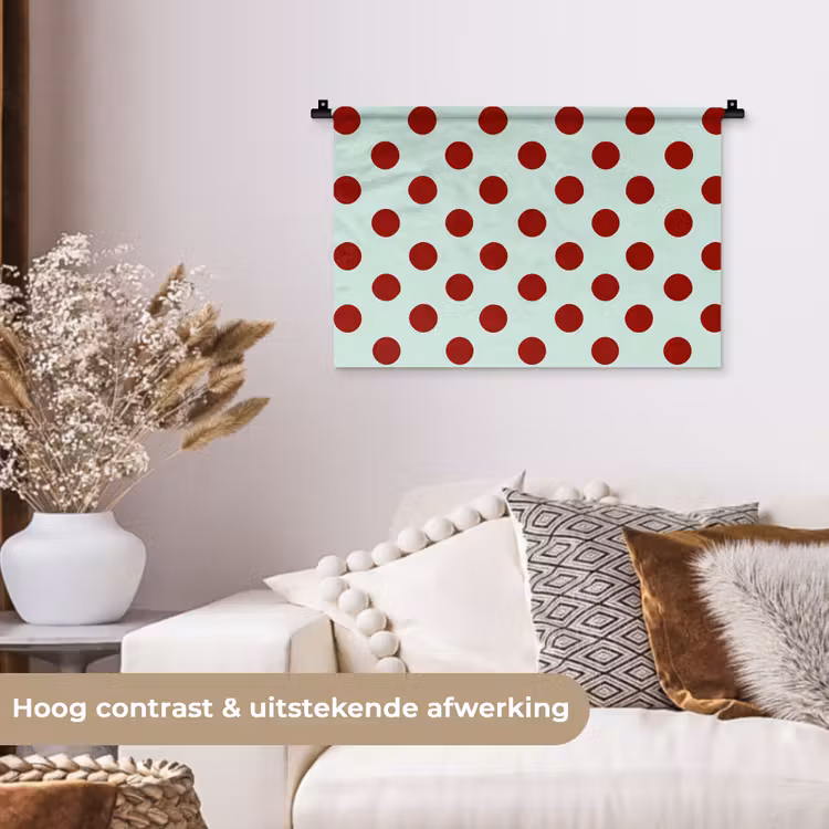 Wandkleed - Polka - Dots - Rood — 4