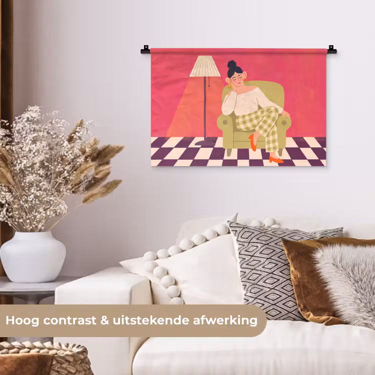 Wandkleed - Vrouw - Rust - Interieur - Modern - Kunst — 4