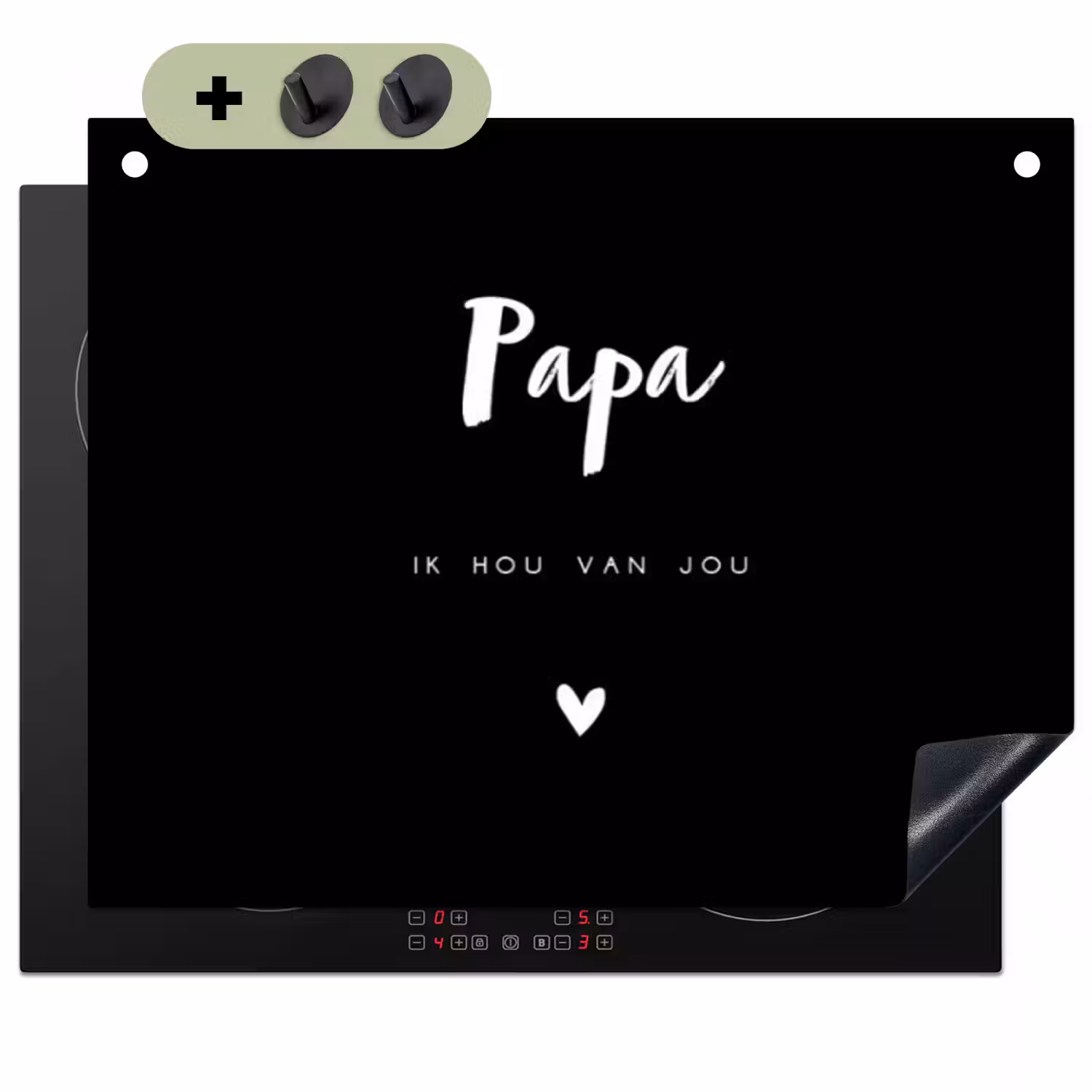 2 in 1 Inductie beschermer - Papa met tekst