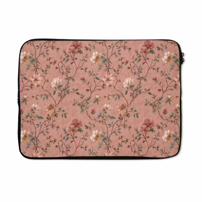 Laptophoes - Botanisch - Bloemen - Roze