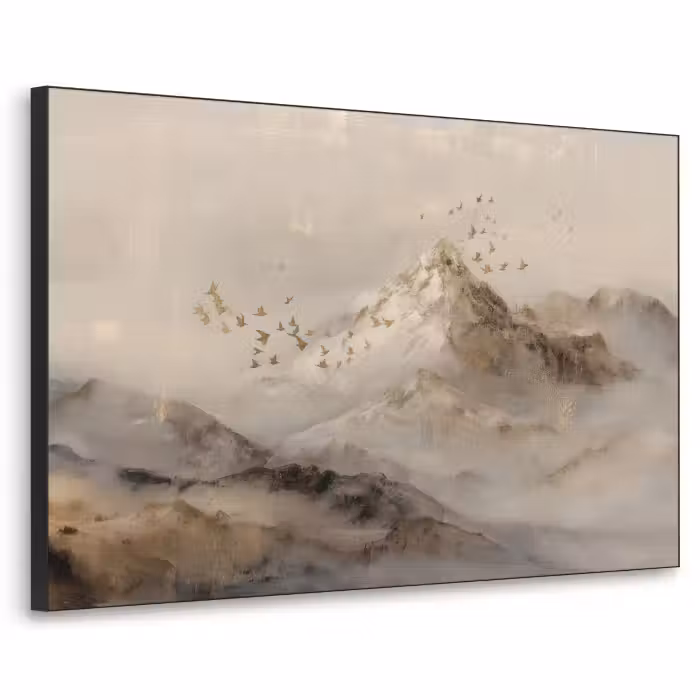 Art Frame - Berglandschap - Mist - Penseelstreken