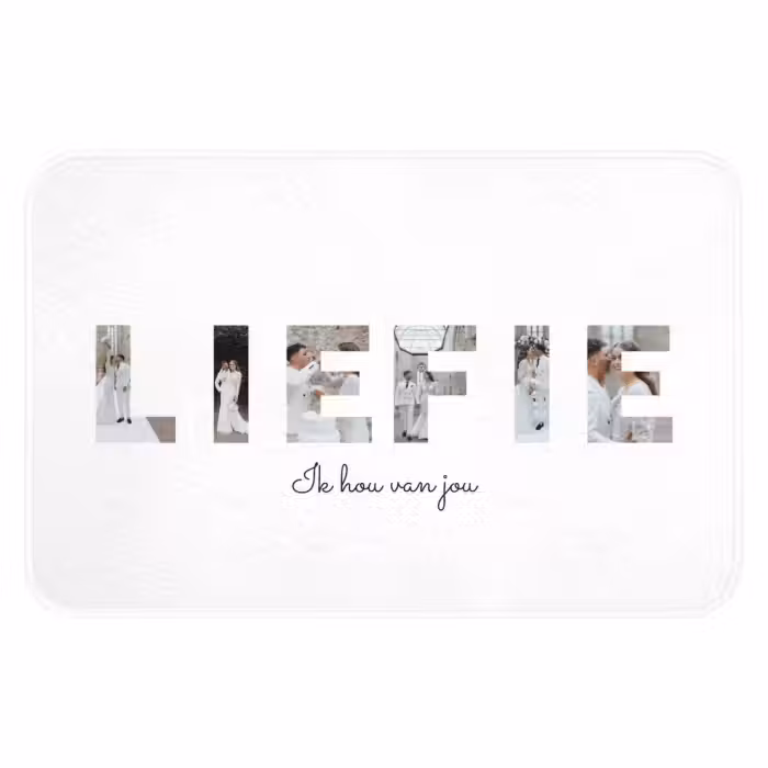 Gepersonaliseerde WC Mat - Liefie - Lettercollage