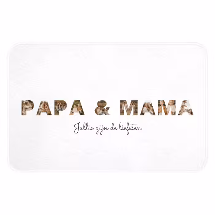 Badmat - Papa & Mama - Lettercollage