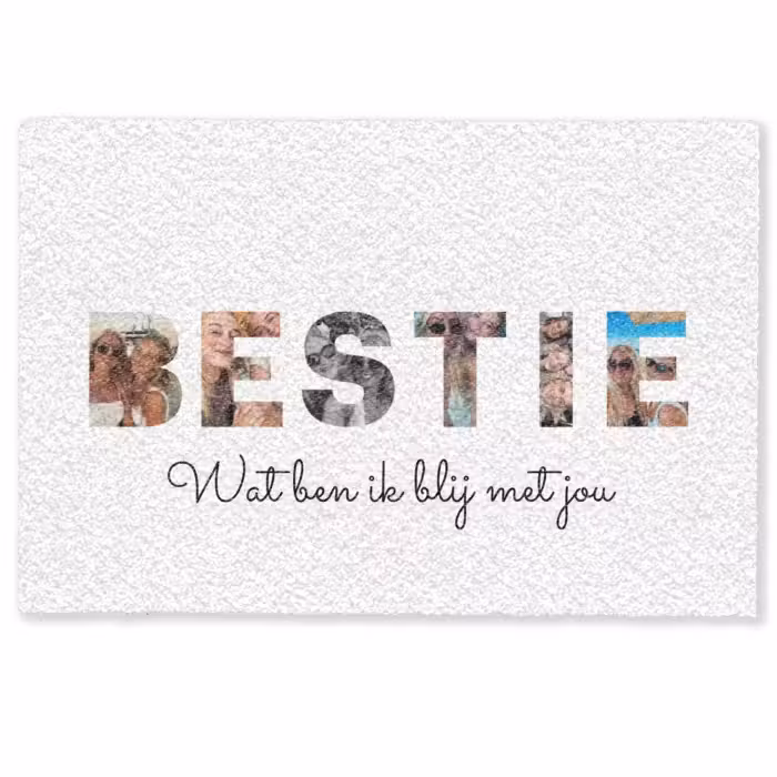Personaliseerbare deurmat - Bestie - Lettercollage